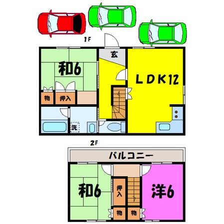 石原中島貸家の物件間取画像